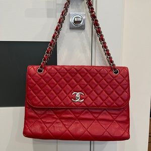 Chanel In The Business Red Flap Bag